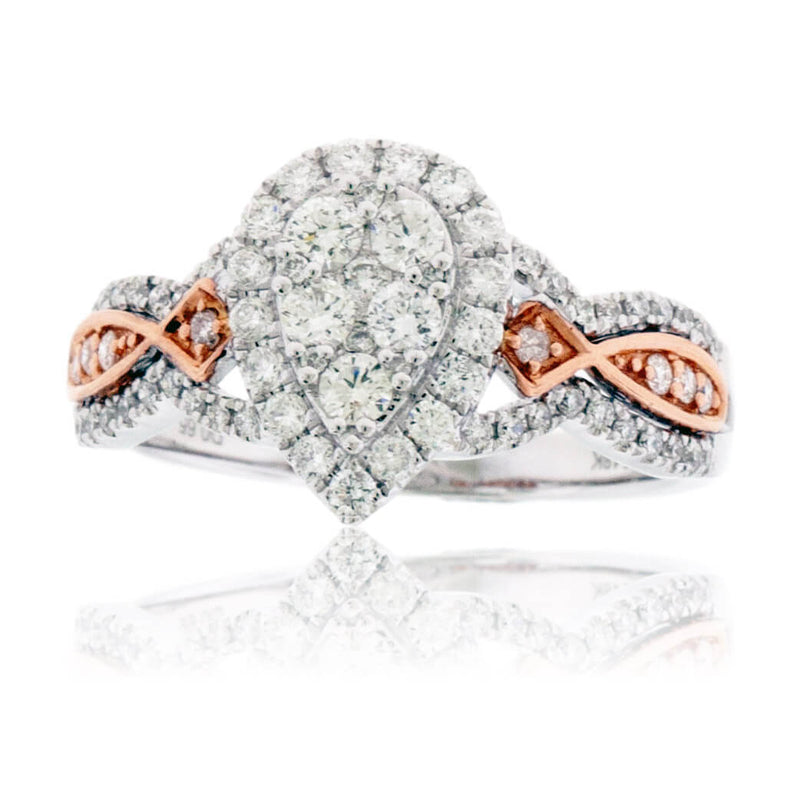 Pear-Shaped Cluster Style Round Diamond Ring - Park City Jewelers