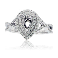 Pear Shaped Diamond Engagement Semi-Mount Ring - Park City Jewelers