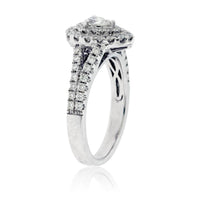 Pear Shaped Double Halo Engagement Ring - Park City Jewelers