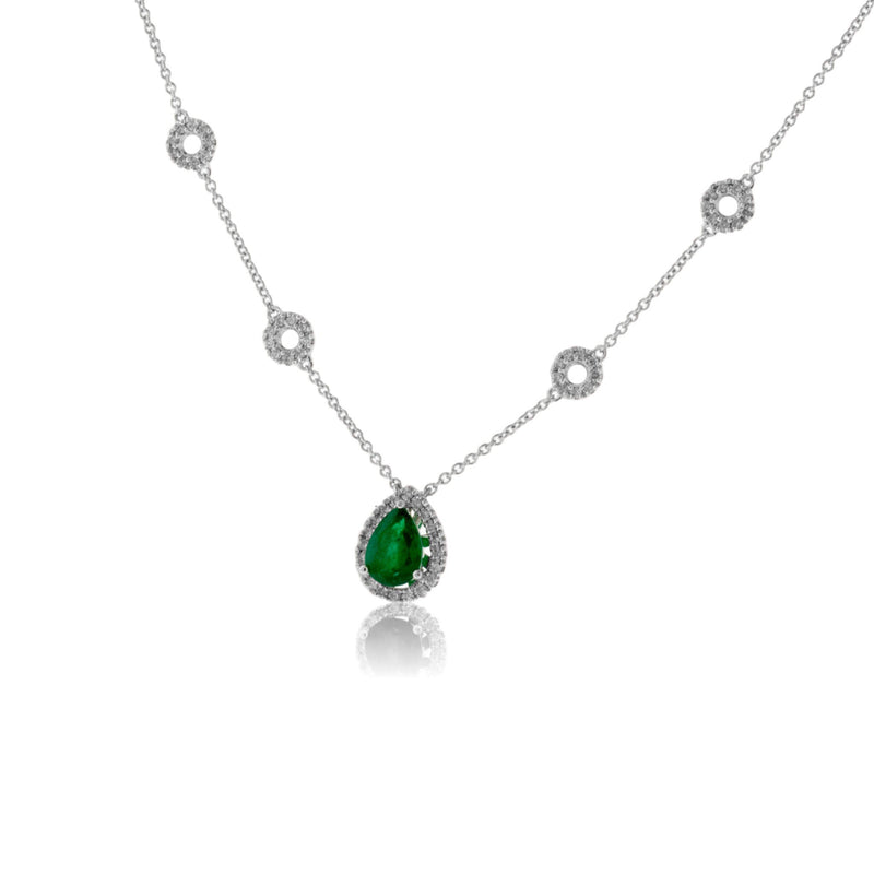 Pear-Shaped Emerald & Diamond Accented Chain - Park City Jewelers