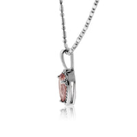 Pear-Shaped Morganite and Diamond Halo Pendant - Park City Jewelers