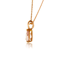 Pear Shaped Morganite Solitaire Pendant - Park City Jewelers