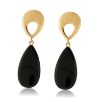 Pear Shaped Onyx Dangle Post Earrings - Park City Jewelers