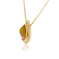 Pear Shaped Opal Cabochon Pendant with Chain - Park City Jewelers