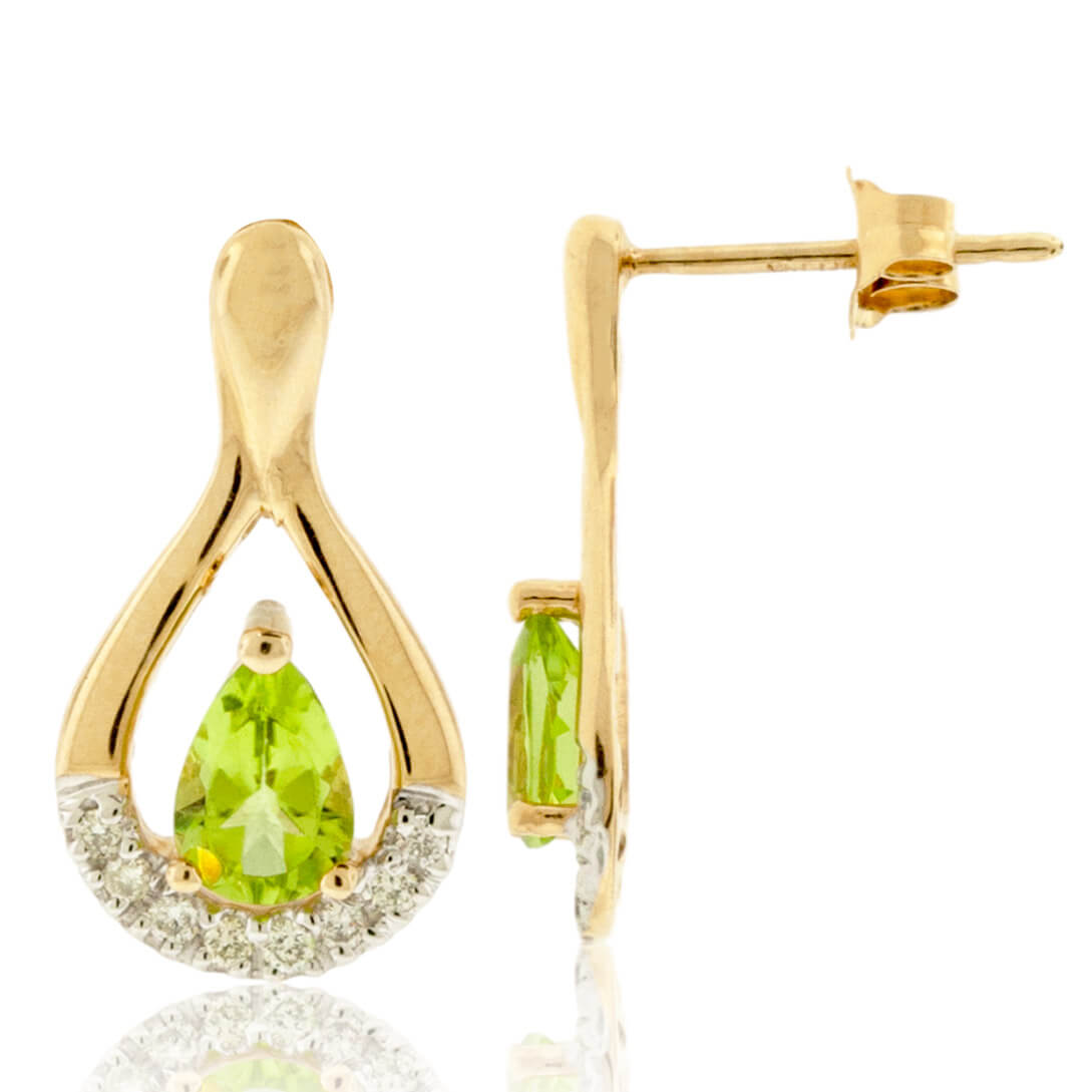 Pear Shaped Peridot Drop Earrings - Park City Jewelers
