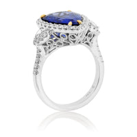 Pear-Shaped Tanzanite and Diamond Halo Ring - Park City Jewelers