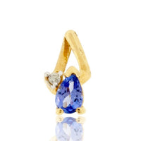 Pear Shaped Tanzanite Pendant with Diamond Accent - Park City Jewelers