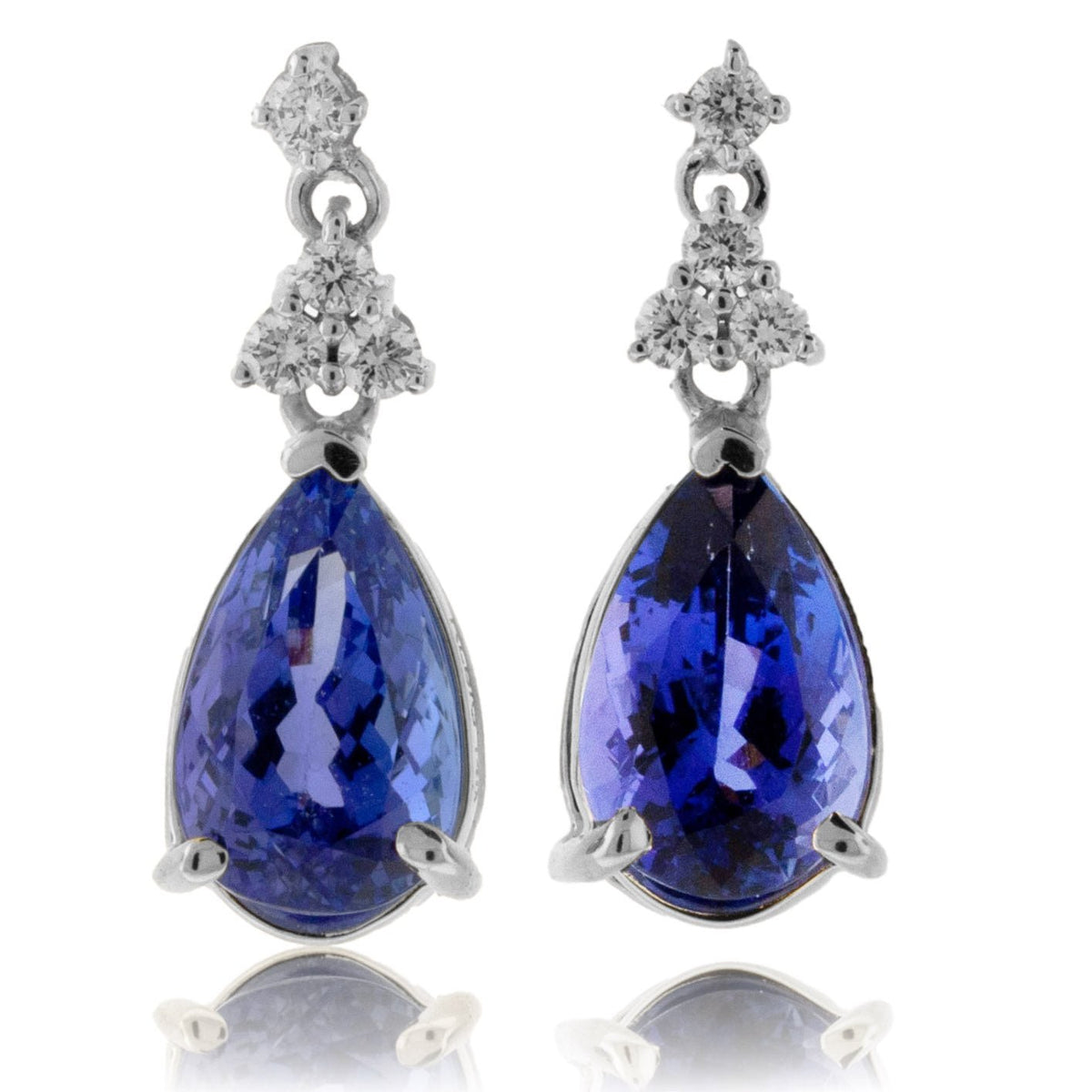 Pear Shaped Tanzanite with Diamond Accent Earrings - Park City Jewelers