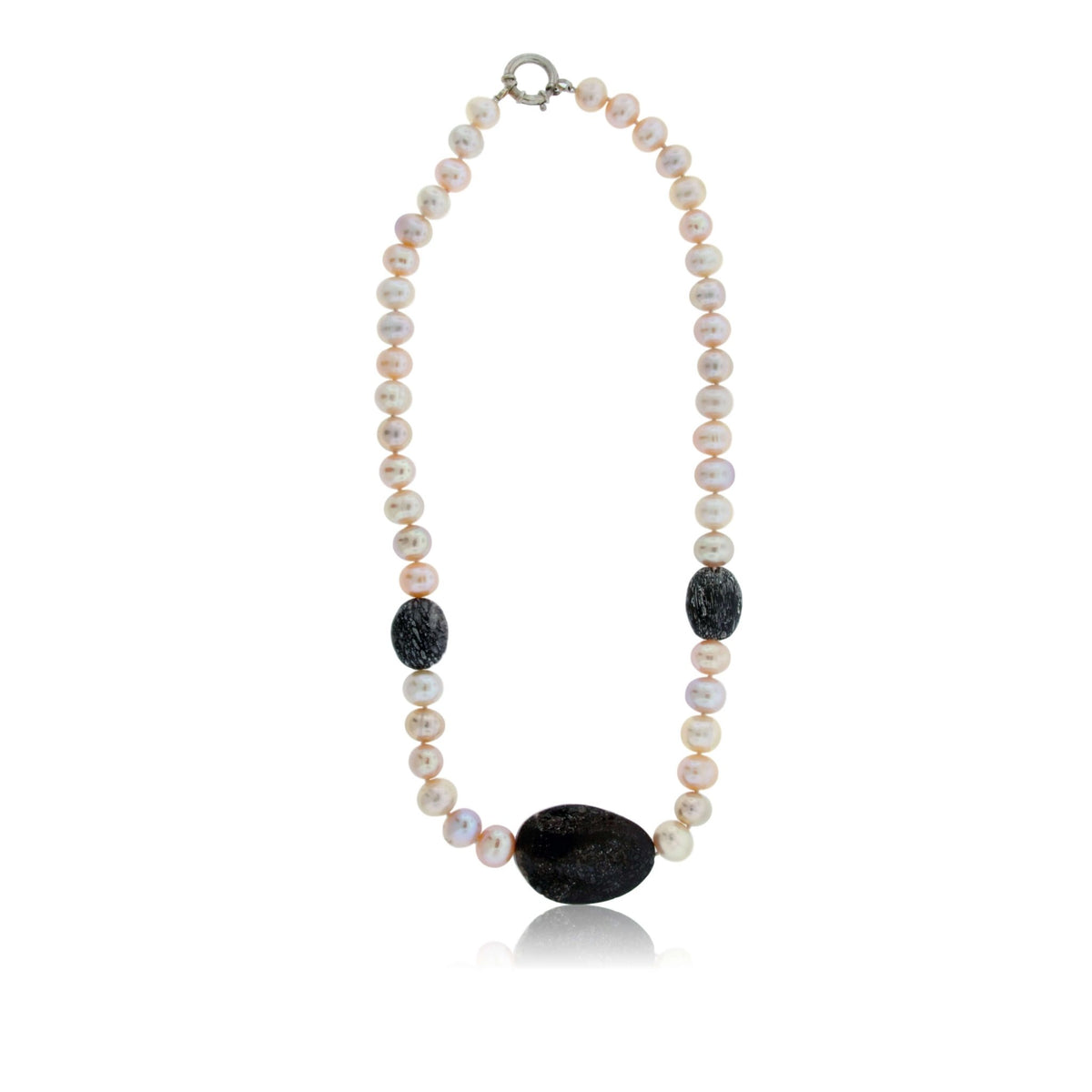 Pearl Strand with Dinosaur Bone Beads & Pendant - Park City Jewelers