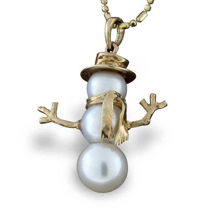 Pearl Top Hat Snowman Necklace - Park City Jewelers