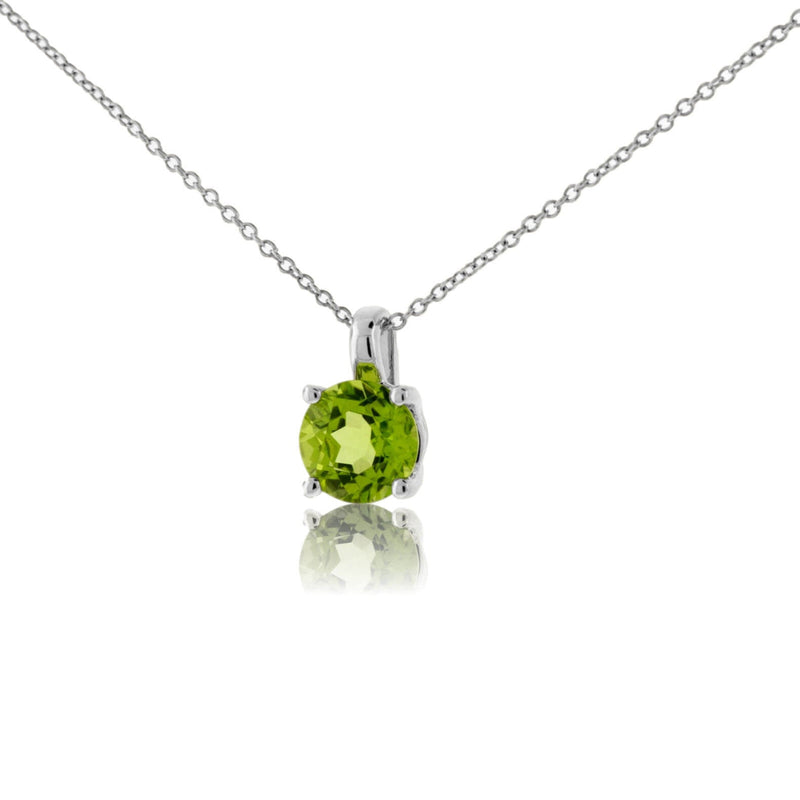 Peridot and Classic-Style Solitaire Pendant - Park City Jewelers
