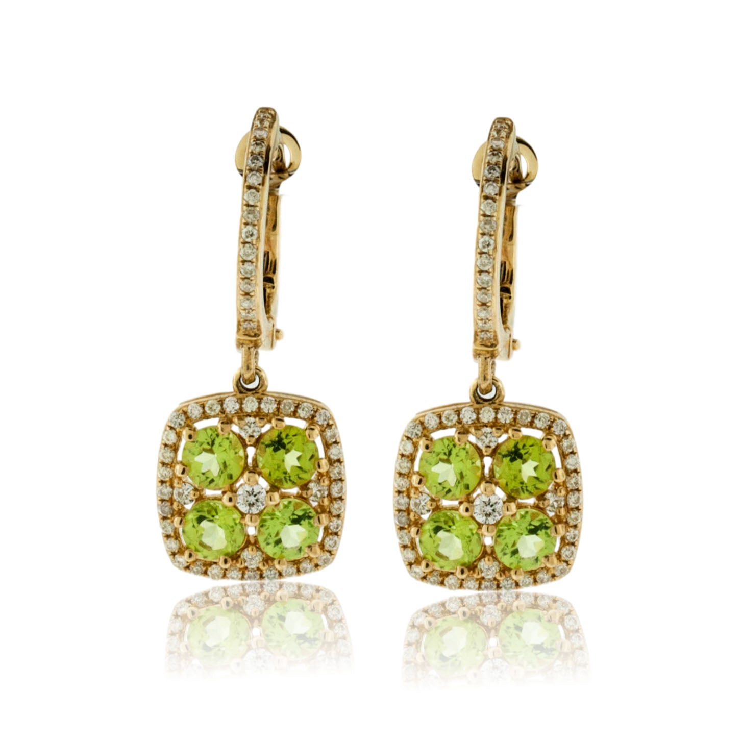 Peridot and Diamond Dangle Earrings - Park City Jewelers