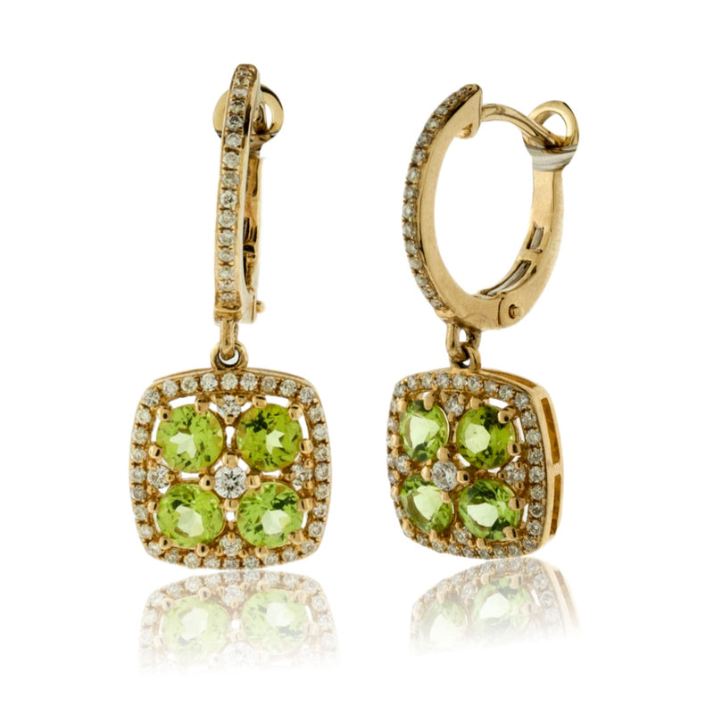Peridot and Diamond Dangle Earrings - Park City Jewelers
