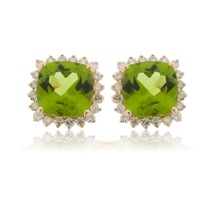 Peridot and Diamond Stud Earrings - Park City Jewelers