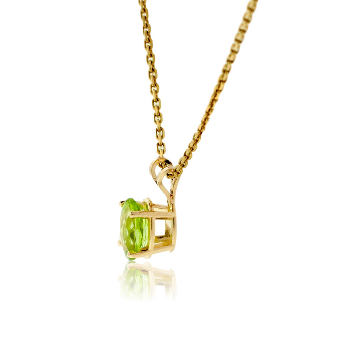 Peridot Oval Shaped Solitaire Pendant - Park City Jewelers