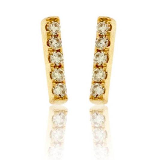 Petite Diamond Bar Stud Earrings - Park City Jewelers