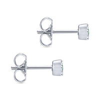 Petite Emerald and Diamond Stud Earrings - Park City Jewelers