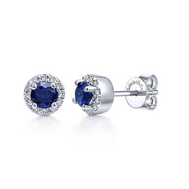 Petite Sapphire and Diamond Stud Earrings - Park City Jewelers