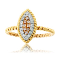 Pink Diamond & Diamond Marquise Shape Ring - Park City Jewelers