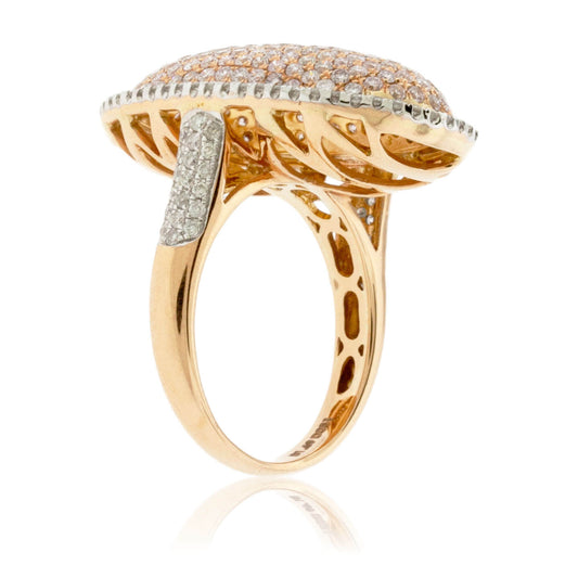 Pink Diamond & Diamond Oval Shape Ring - Park City Jewelers