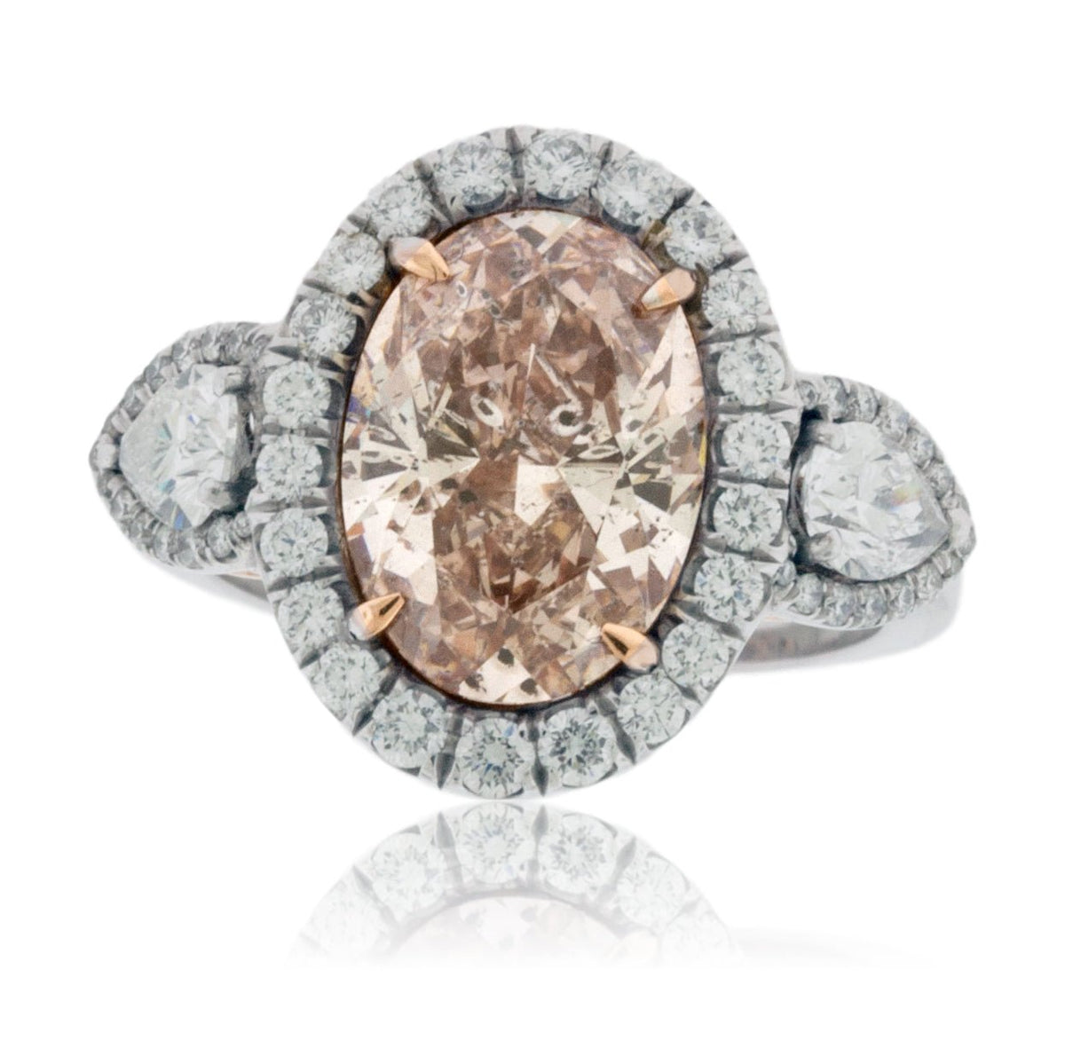 Pink Diamond Oval Ring with Diamond Accents - Park City Jewelers