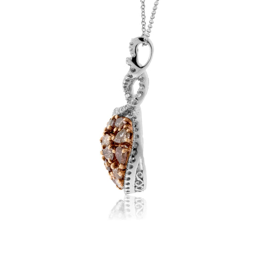Pink Diamond Tear Drop with Diamond Halo Necklace - Park City Jewelers