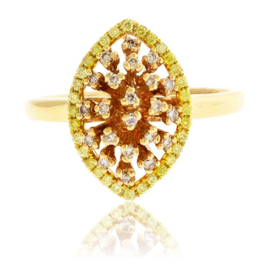 Pink Diamond & Yellow Diamond Marquise Shape Ring - Park City Jewelers