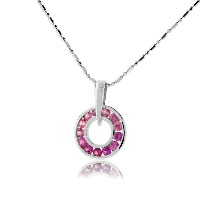 Pink Sapphire Circle Pendant - Park City Jewelers