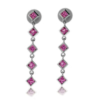 Pink Sapphire Dangle Style Earrings - Park City Jewelers