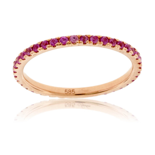 Pink Sapphire Single Row Stackable Ring - Park City Jewelers