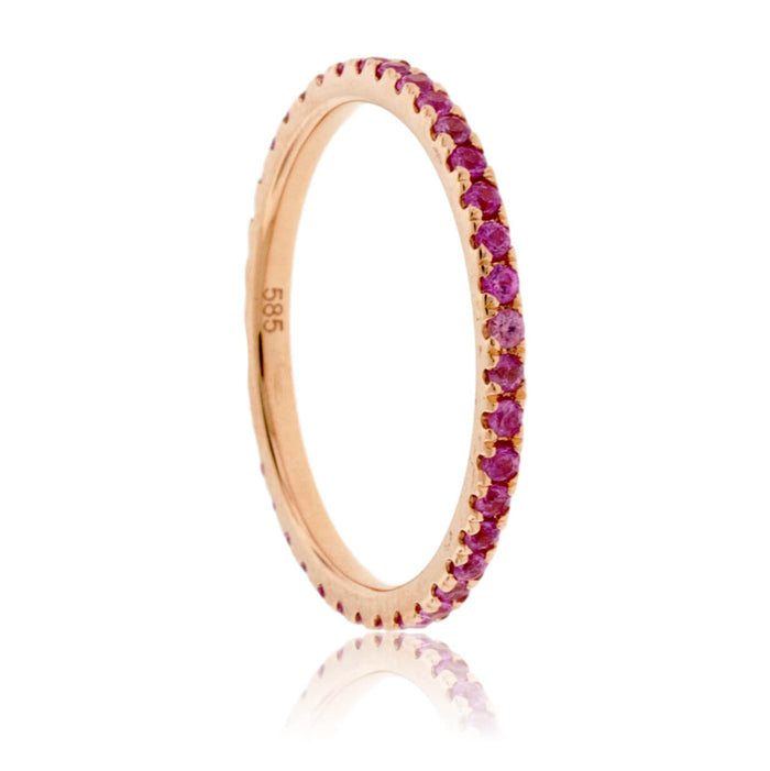 Pink Sapphire Single Row Stackable Ring - Park City Jewelers