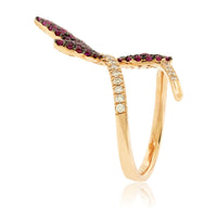 Pink Sapphire Winged Butterfly or Dragonfly & Diamond Ring - Park City Jewelers