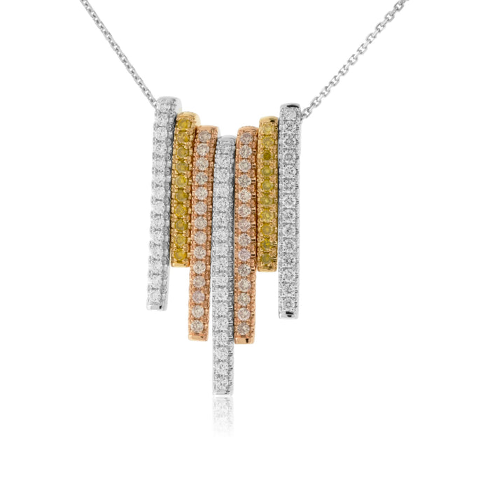 Pink, Yellow & White Diamond Pendant w/Chain - Park City Jewelers