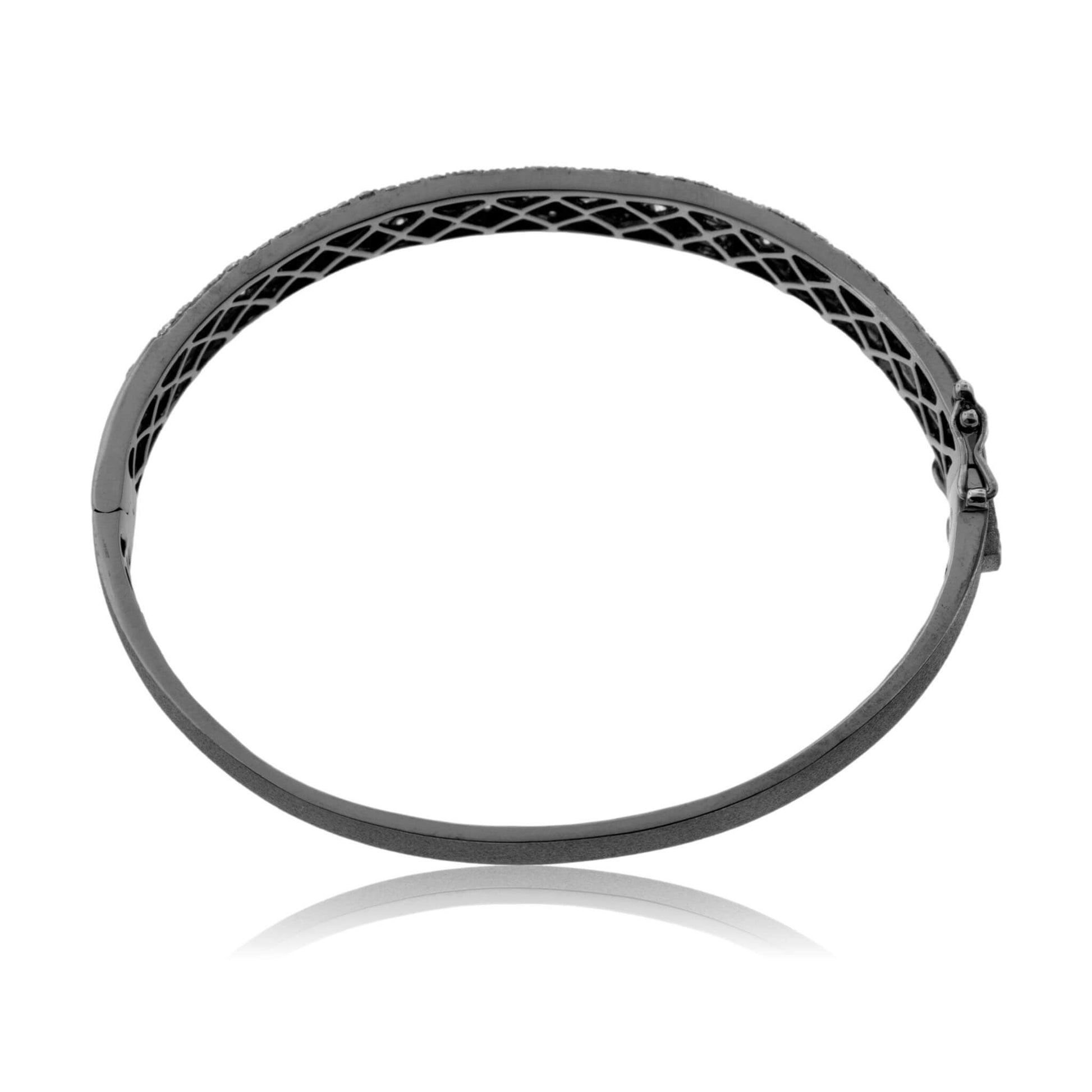 Plated Black Gold Satin Finish Flush Set Diamond Bracelet - Park City Jewelers