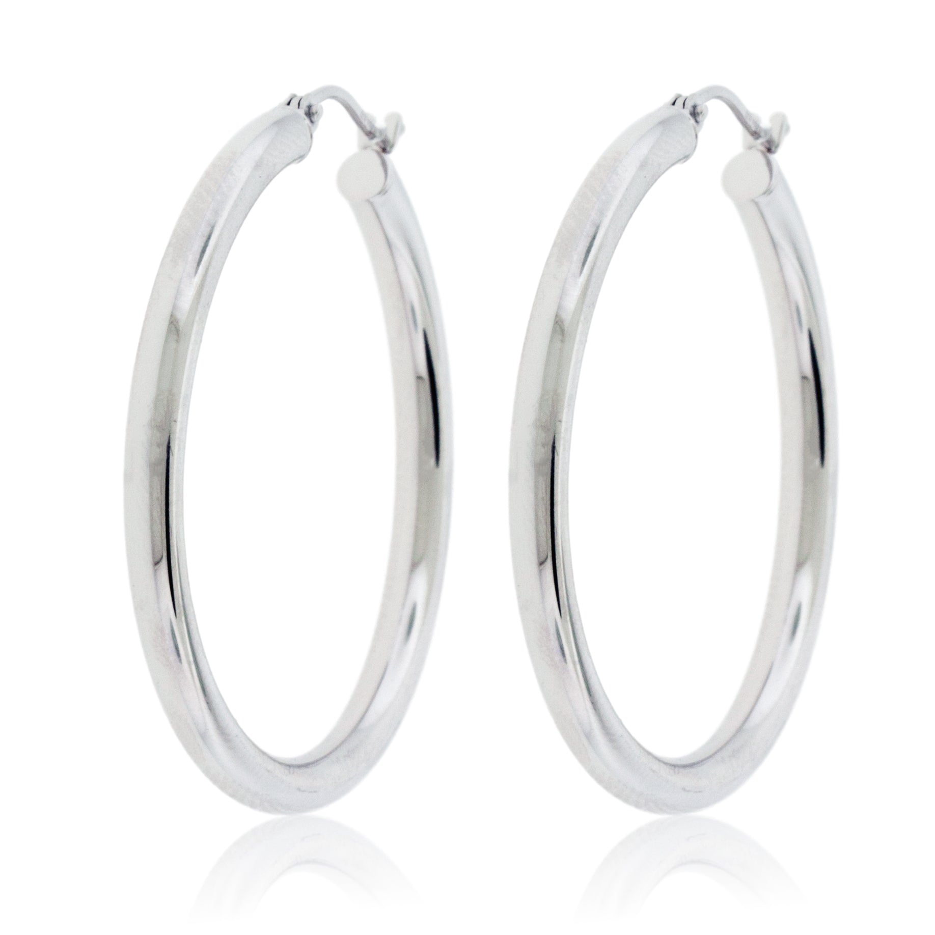 Polished 2.5mm Tube Hoop Earrings - Park City Jewelers