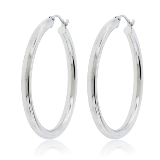 Polished 2.5mm Tube Hoop Earrings - Park City Jewelers