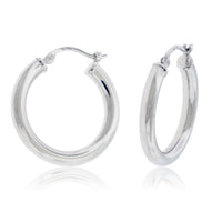 Polished 3.0mm Tube Hoop Earrings - Park City Jewelers