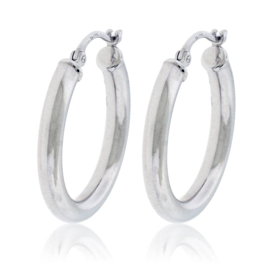 Polished 3.0mm Tube Hoop Earrings - Park City Jewelers