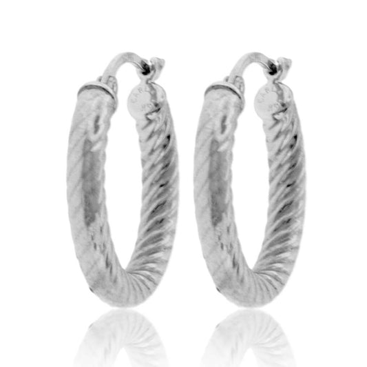 Polished 3.0mm Twist Tube Hoop Earrings - Park City Jewelers
