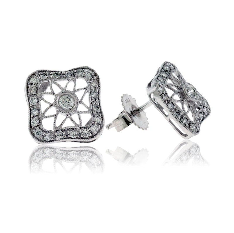Post Stud Style Diamond Intricate Design Earrings - Park City Jewelers