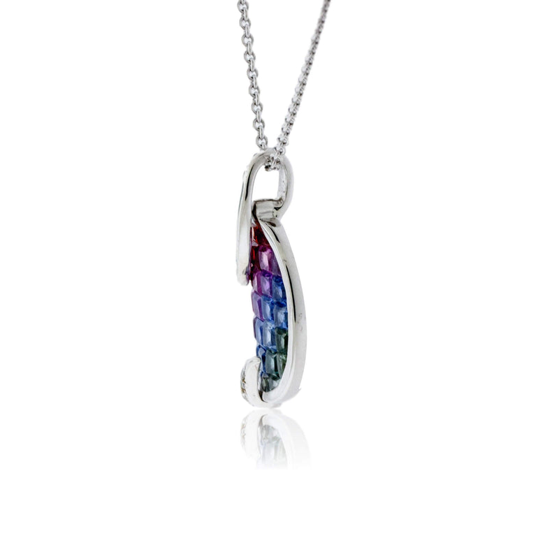 Princess-Cut Rainbow Sapphire Necklace - Park City Jewelers
