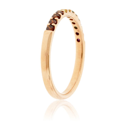 Prong Set Colored Diamond Rainbow Style Band - Park City Jewelers