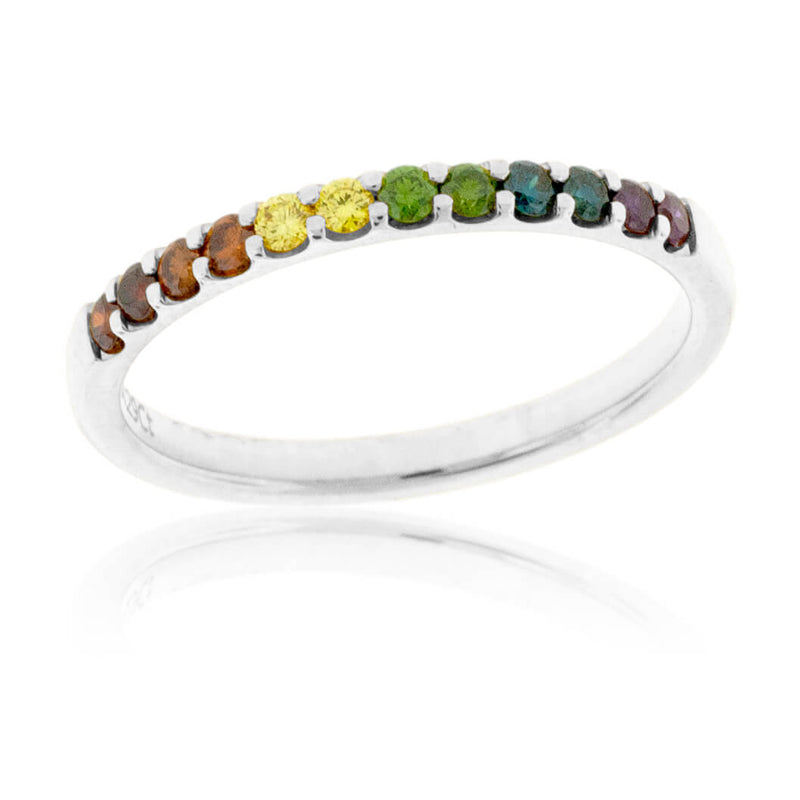 Prong Set Colored Diamond Rainbow Style Band - Park City Jewelers