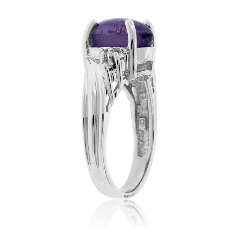 Purple Star Sapphire Cabochon Ring in White Gold - Park City Jewelers