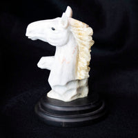 Quartz and Calcite Two Horse Head Statue - Park City Jewelers