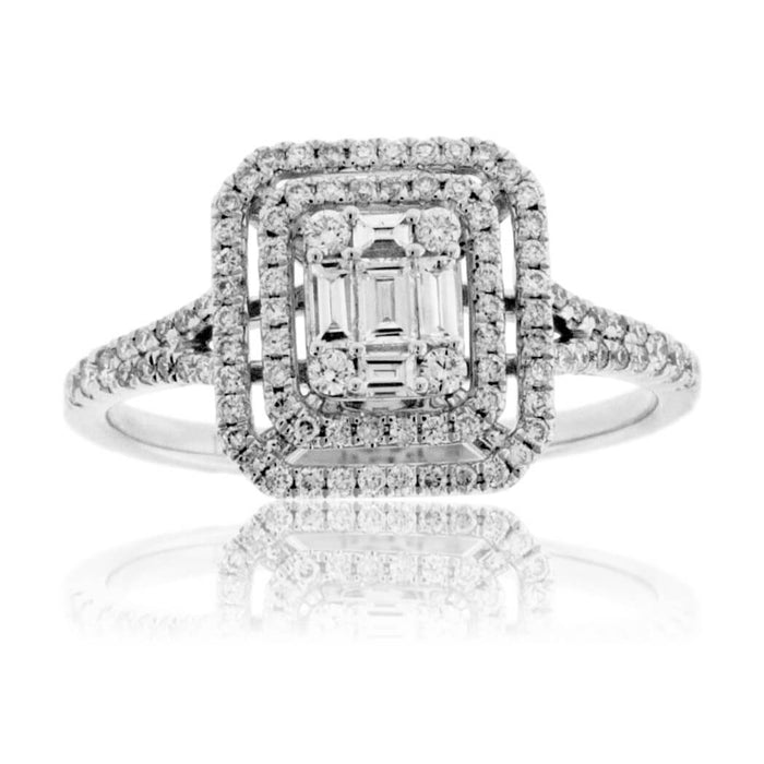 Radiant Shaped Diamond Cluster Style Ring - Park City Jewelers