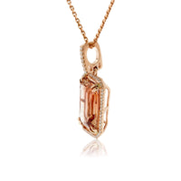 Radiant Sunstone & Diamond Halo Pendant - Park City Jewelers