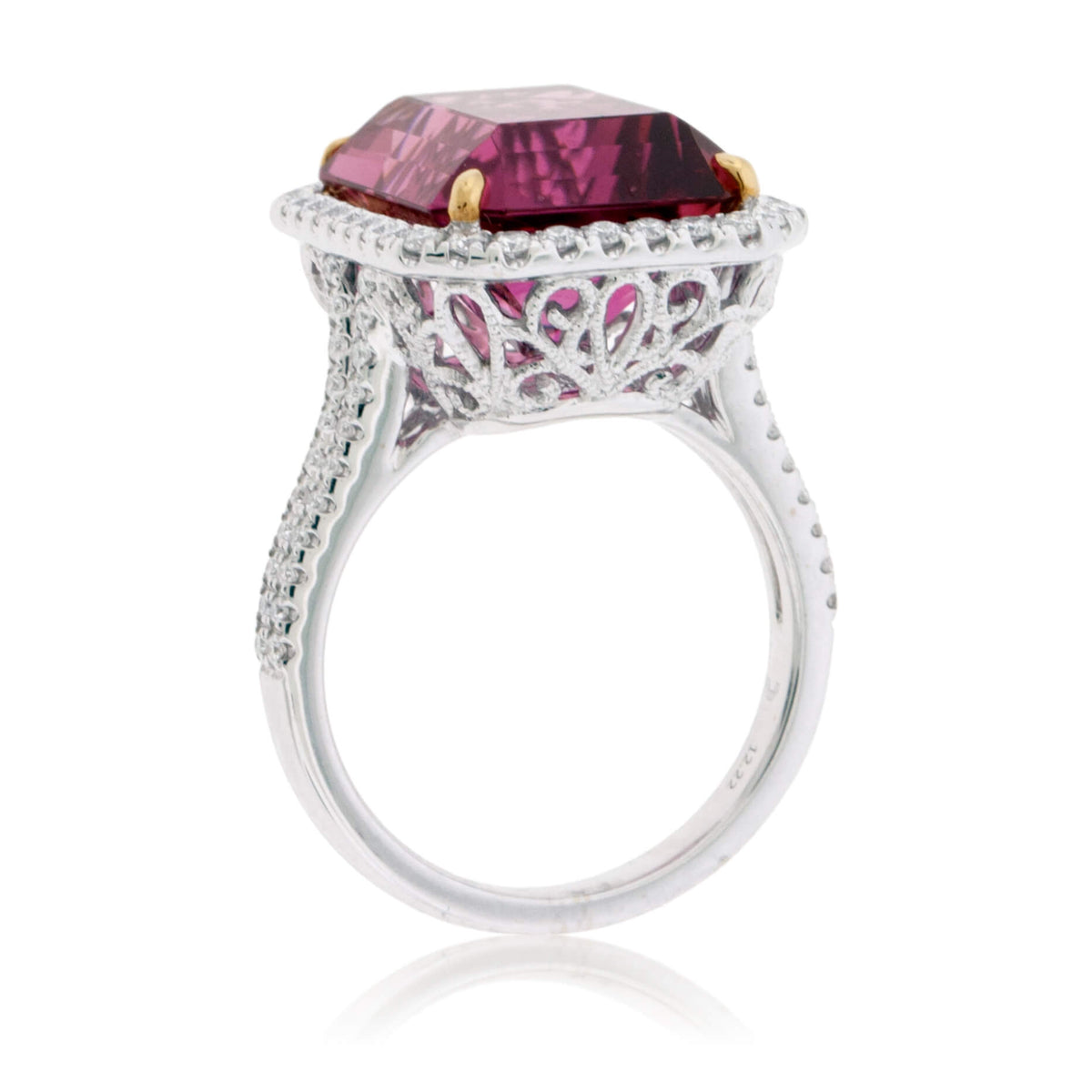 Radiant Tourmaline & Diamond Halo Ring - Park City Jewelers