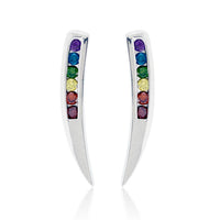 Rainbow Colored Diamond Climber Earrings - Park City Jewelers