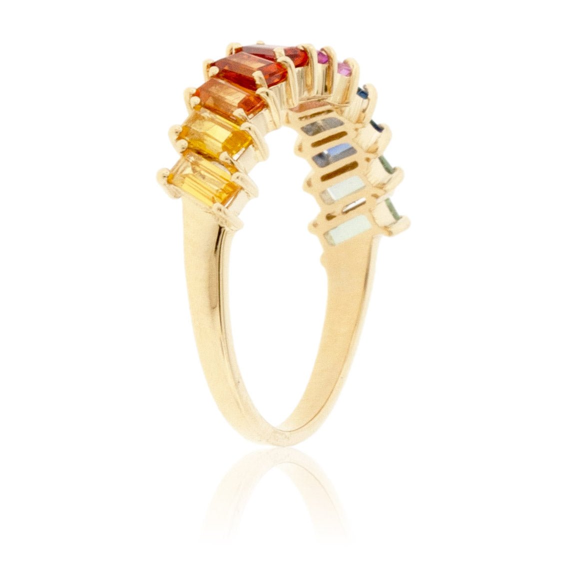 Rainbow Sapphire Baguette Style Ring - Park City Jewelers